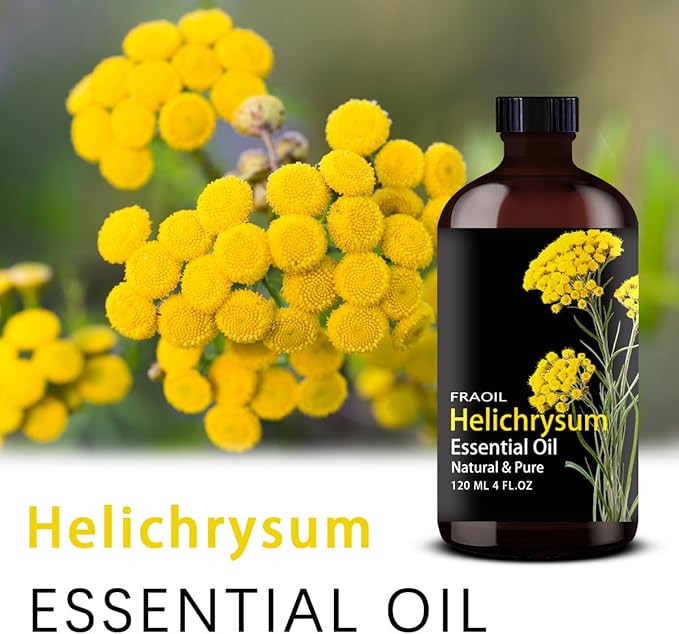 Helichrysum Essential Oil, Helichrysum Oil 4 Fl Oz 120ML for Diffuser Humidifier Yoga Cleaning DIY Candle Soap Making Perfume Gift for Women Essential Oils