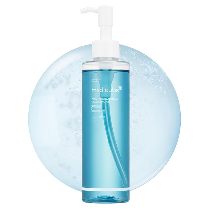 medicube Zero Pore Blackhead Cleansing Oil | Makeup Remover for all skin types, Daily Moisture Facial Cleanser, Low-Irritation | Korean Skin Care (205ml / 6.93 fl.oz)
