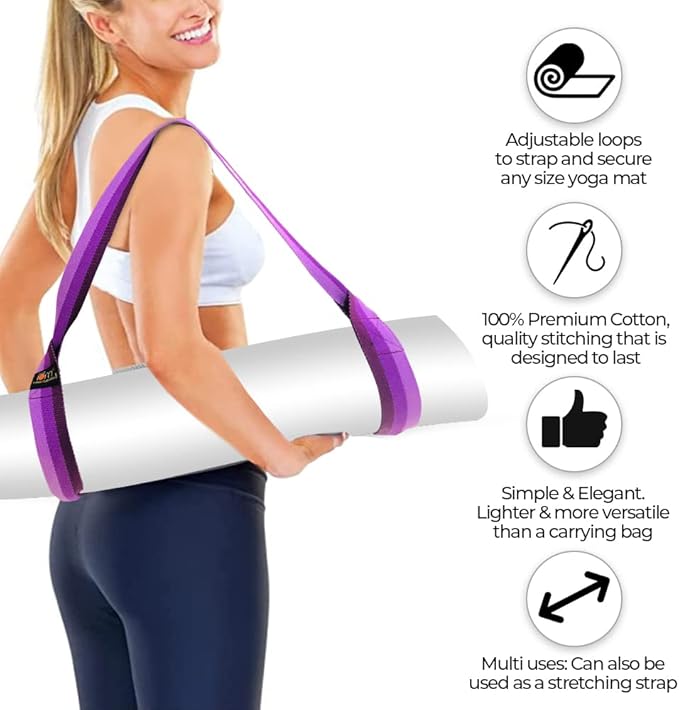 Samadhaan Yoga Mat Carrier Strap | Adjustable Mat Holder Sling for Carrying Mats | Thick & Comfy Texture | Yoga Mat Strap