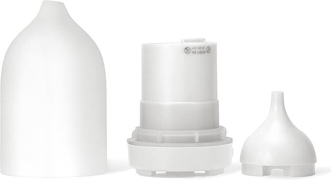 Essential Oil Diffusers,Handmade Ceramic Aromatherapy Diffuser for Room and 9 Colors Night Light for Home,Auto-Off (White)