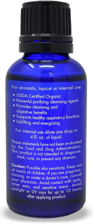 Organic, Lemon Essential Oil, Food Grade, for Cooking, Baking – 100% Pure, Lemon Oil, by Zongle Therapeutics, 1 OZ