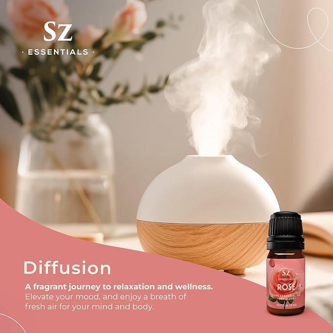 Rose Absolute Essential Oil, 100% Pure and Undiluted - Extracted from Bulgarian Rose (Rosa Damascena) - Rich & Sweet Scent, with Floral Overtones - Therapeutic Grade & Vegan - 0.17oz