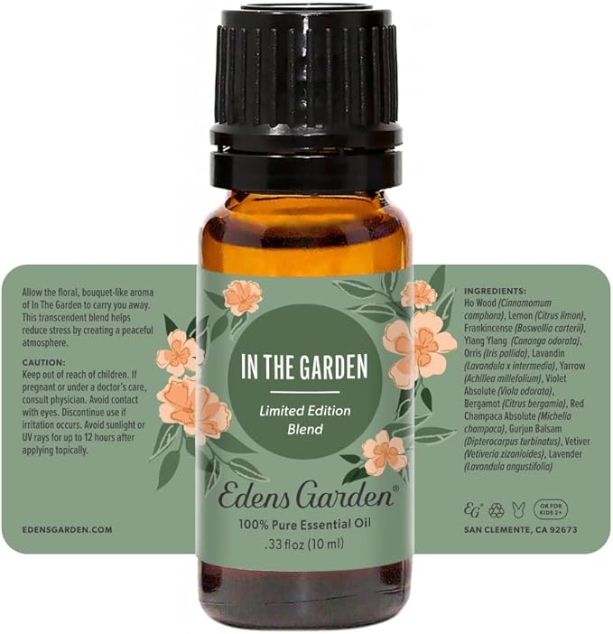 Edens Garden in The Garden Essential Oil Blend- 100% Pure Premium Grade, Undiluted, Natural, Therapeutic, Aromatherapy, The Best for Diffusing, Skin, Candle, Laundry 10 ml (.33 fl oz)