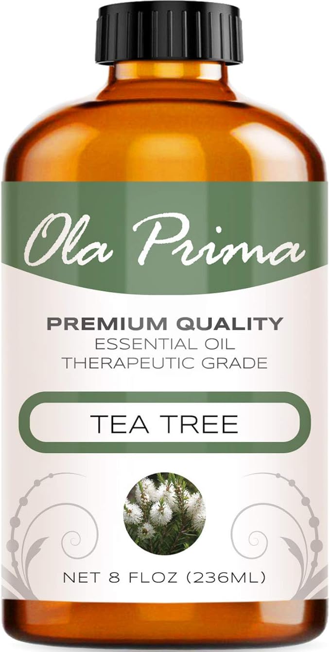 Ola Prima Tea Tree Essential Oil 8oz Pure Bulk - Therapeutic Grade Tea Tree Oil for Aromatherapy