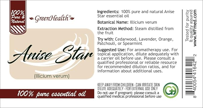 Anise Star Essential Oil 16 oz – 100% Pure & Uncut – Bulk Star Anise Oil for Diffuser, Aromatherapy & DIY – Aluminum Bottle – GreenHealth