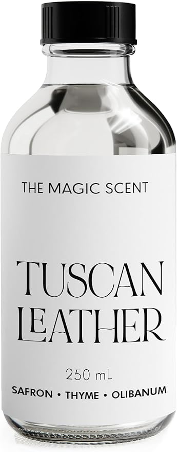 The Magic Scent Tuscan Leather Diffuser Oil - Hotel & Home Luxury Scents - Diffuser Oil Scents for Home Designed for Use in All Diffusers - 8.5 fl oz, 250 mL