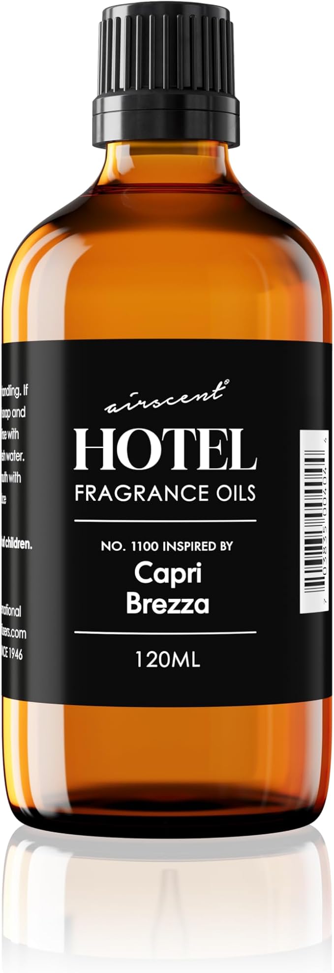 AirScent Capri Brezza Diffuser Oil No. 1100 - Volcano-Inspired Premium Fragrance Oil for Ultrasonic and Waterless Diffusers and Crafting - 120 mL, 4 fl oz Glass Bottle with Dropper