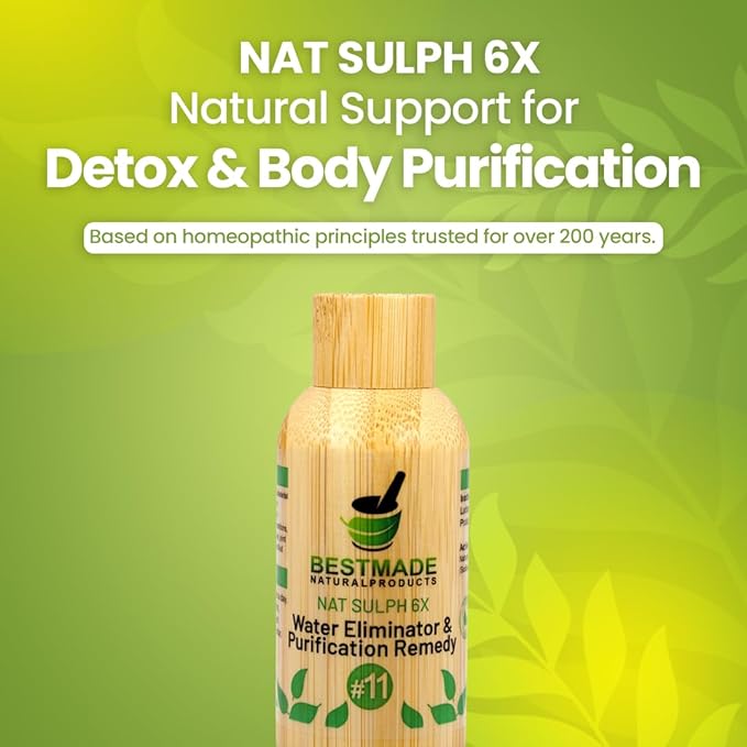Bestmade NAT Sulph 6X - Cell Salt Remedy for Digestion, Nausea, Vomiting, & Indigestion, Great for Coughs, Congestion, & Earaches, Drink with Water, No Risk Purchase, Non-Drowsy, 350 Pellets