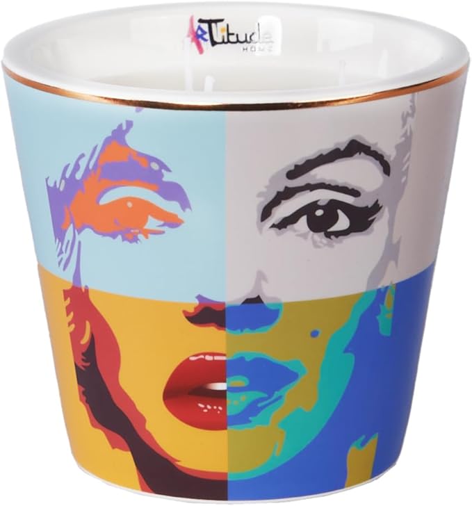 Scented Candle | Eco-Friendly Soy Blend Wax | Luxury Candles | Perfect for Gifting | Perfect for Home Décor | 14oz | 10cm Tall | Approx Burn Time - 80 Hours (Arte Pop, 10cm)