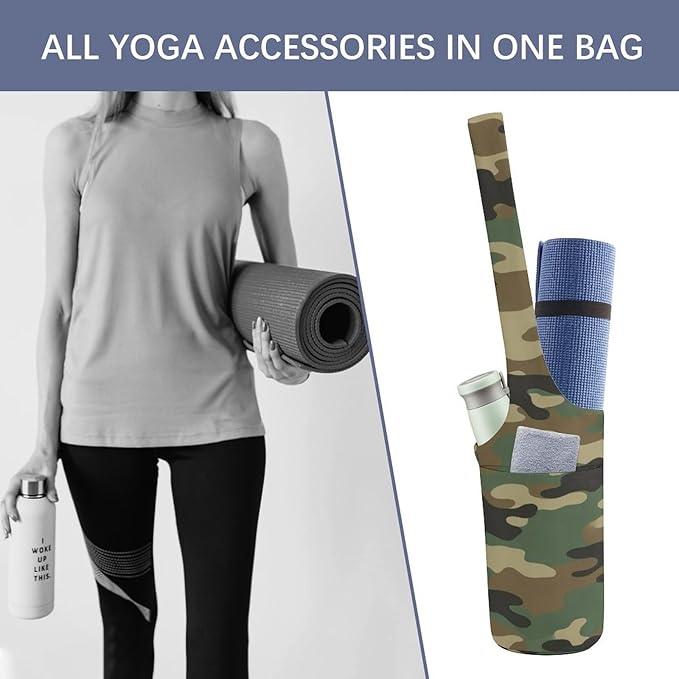 Meaudiwes Large Size Yoga Mat Bag with Long Strap, Yoga Mats Carrier Storage Bag, Exercise Mat Holder Accessories
