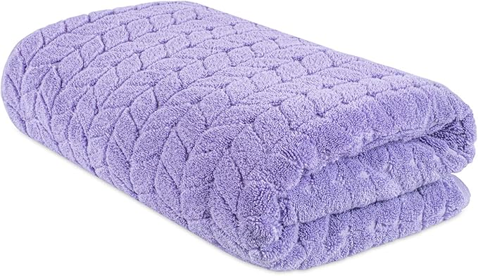 BAGNO MILANO Turkish Bath Towels, Soft Plush Jacquard Luxury Bath Towels, Quick Dry Towel Set (Lavender, Bath Sheet)