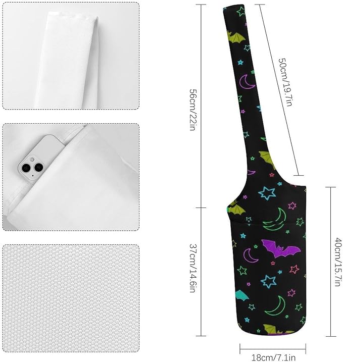 Meaudiwes Yoga Mat Bag for Women, Stylish Yoga Mat Tote Sling Carrier Bag, Long Strap Exercise Mats Totes Sport Storage Bag