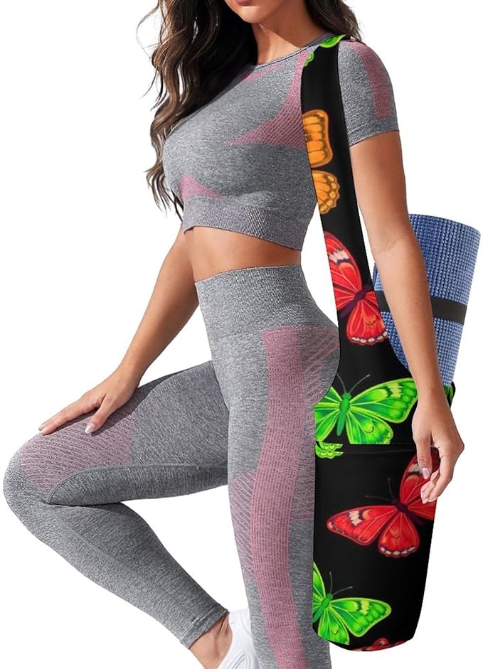 Aiyoolee Yoga Mat Bags, Large Tote Yoga Mat Carrier Holder with Water Bottle Pocket, Adjustable Shoulder Strap Storage Bag