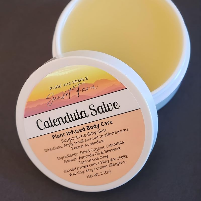 Calendula Salve for Smooth, Happy Skin | Organic, Non-GMO, Small-Batch Herbal Balm | Family Made in WV | 2 oz Jar