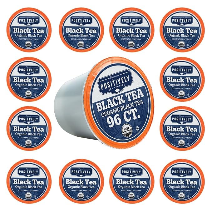 Organic Positively Tea Company, Organic Black Tea, K-Cup Compatible, 96 Pods