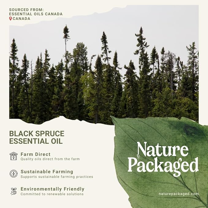 Black Spruce Essential Oil from Canada - Pure Essential Oils for Diffuser, Humidifier, or Aromatherapy- Fresh & Forest-Like | Pure Therapeutic Grade (5ml)