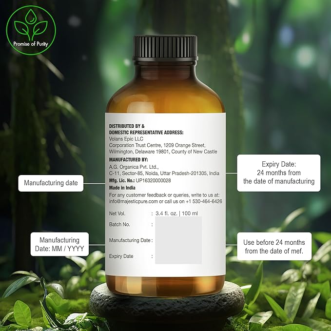 Majestic Pure Essential Oil with Glass Dropper - 100% Pure and Natural - Essential Oils for Diffuser, Aromatherapy, Soap and Candle Making, Tea Tree Essential Oil, Tea Tree Oil, 3.4 Fl Oz Pack of 2