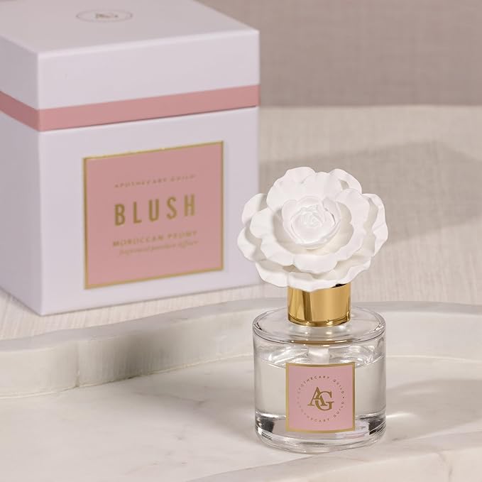 Zodax Blush Porcelain Oil Diffuser, 1.69 oz - Moroccan Peony