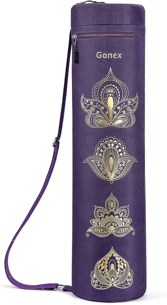 Gonex Yoga Mat Bag, Yoga Mat Carrier Full-Zip Exercise Yoga Mat Carry Bag for Women Men with 2 Multi-Functional Storage Cargo Pockets Extra Wide Adjustable Shoulder Strap