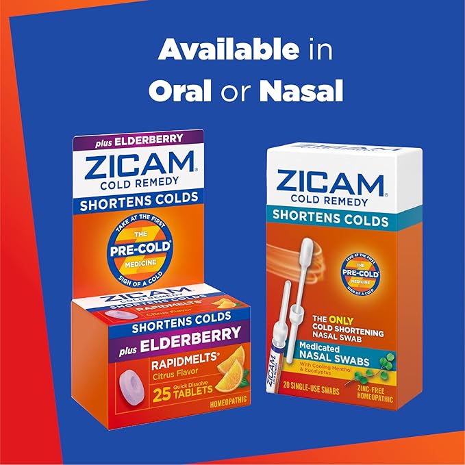 Zicam Cold Remedy Zinc Rapidmelts | Orange Cream Flavor | Shortens Cold Duration | Sugar-Free | Homeopathic