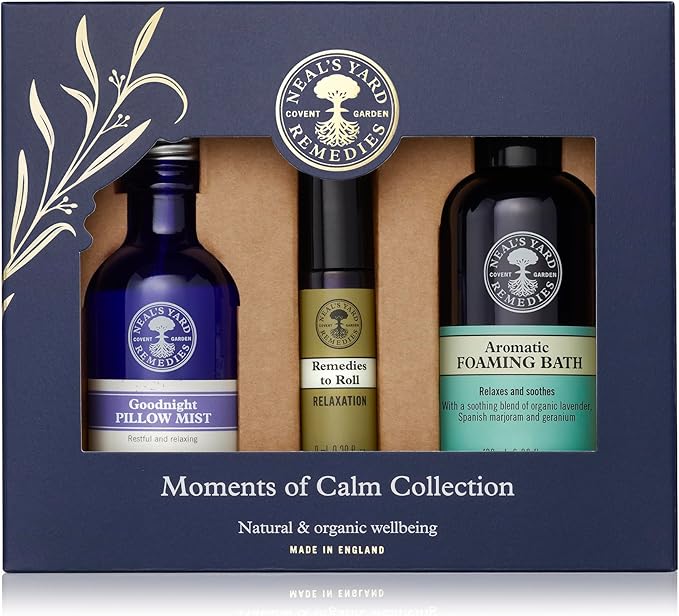 Neal's Yard Remedies Moments of Calm Collection, Gift Set for Relaxation & Self Care, Vegan & Cruelty-Free, Pack of 3