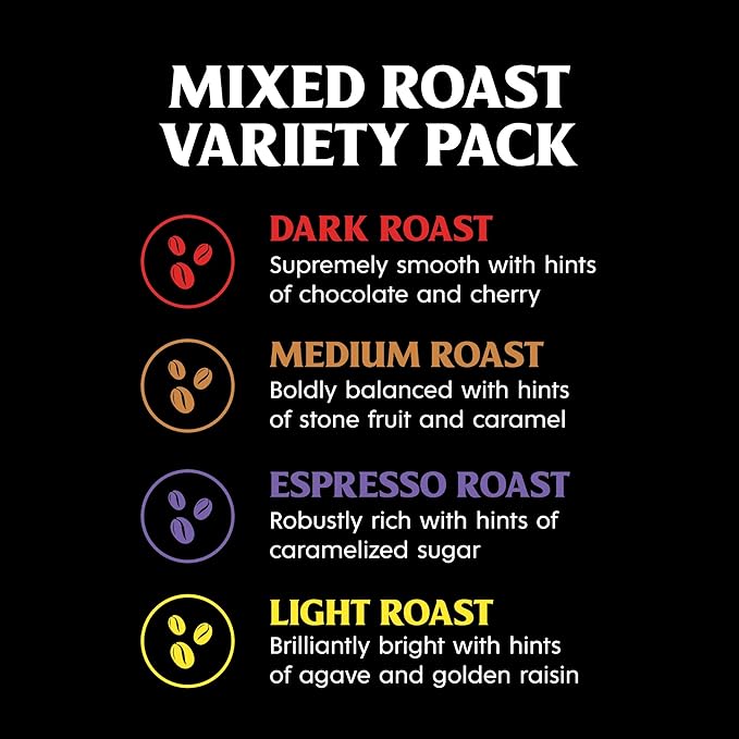 Death Wish Coffee, Single Serve Coffee - Mixed Roast Variety Pack (60 Count)