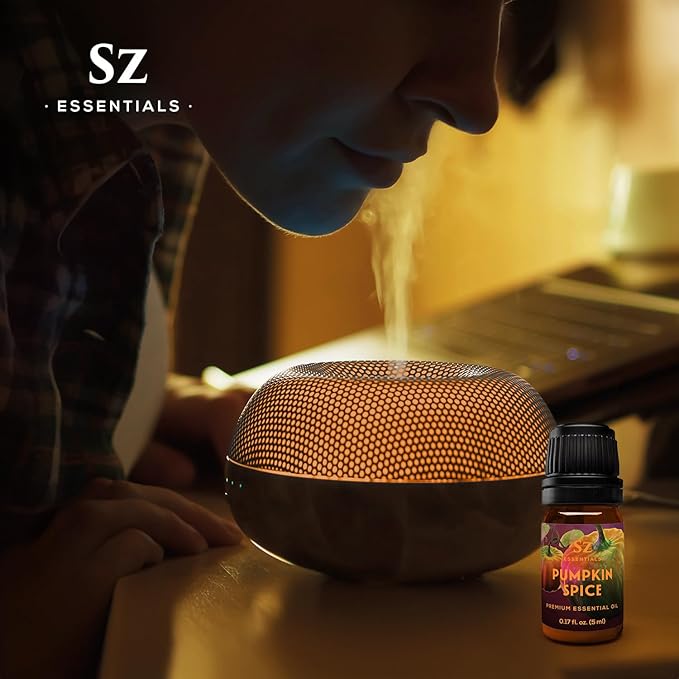 Pumpkin Spice Essential Oil Blend for Diffuser and Humidifier - 100% Pure and Natural - Rich Pumpkin Spice Scent, with Fruity and Spicy Overtones - Vegan - 0.17 floz (5 mL)