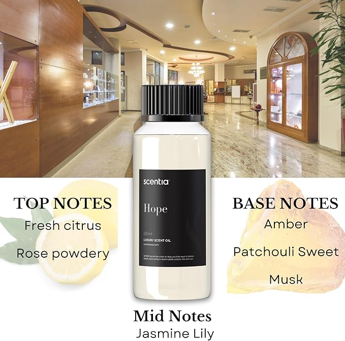 Floral Inspired Diffuser Oil Refill - Scentia Hope Dupe Fragrance Oil Blend, Home Luxury Scents, Essential Oil Sets, Humidifiers & Candle Making | 120ml, 4.06FlOz, Thanksgiving Gift