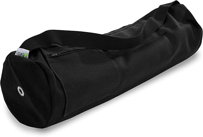 Natural Hemp Fabric Yoga Mat Bag with Shoulder Strap - Lightweight and Durable Gym Bag to Carry the Extra Large Mat Sizes - Ideal for Yoga, Pilates & Fitness Equipment - Made in USA, 8" X 32"