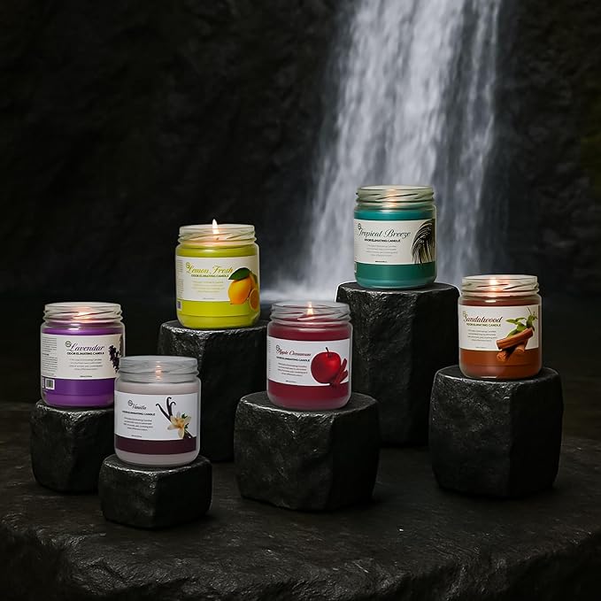 Candle Set Odor Eliminating – 2 Pack - 12oz – Long-Lasting Soy Wax Candles – Neutralizes Pet, Kitchen & Smoke Odors – Clean Burn, Eco-Friendly, Aromatherapy Candle (Lavender)