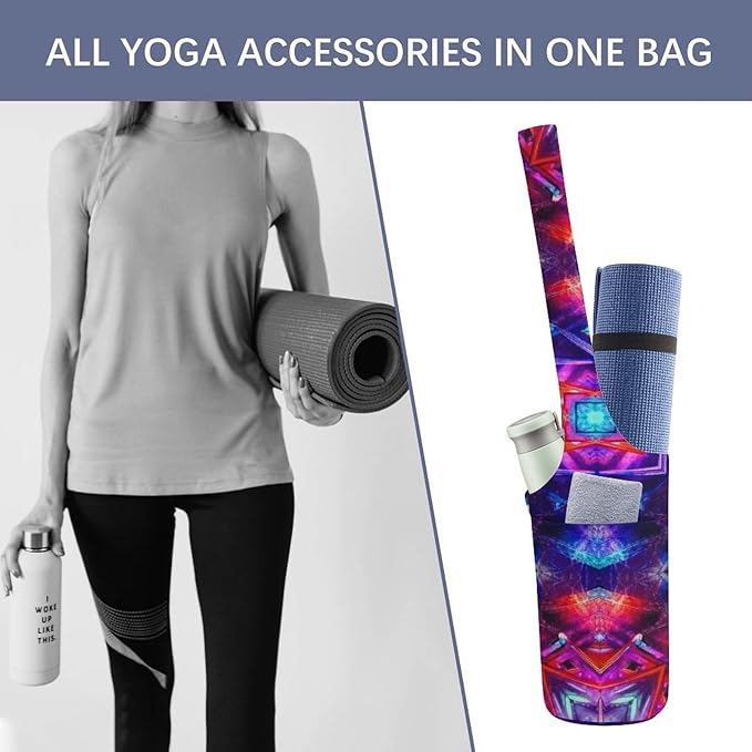 Meaudiwes Large Size Yoga Mat Bag with Long Strap, Yoga Mats Carrier Storage Bag, Exercise Mat Holder Accessories