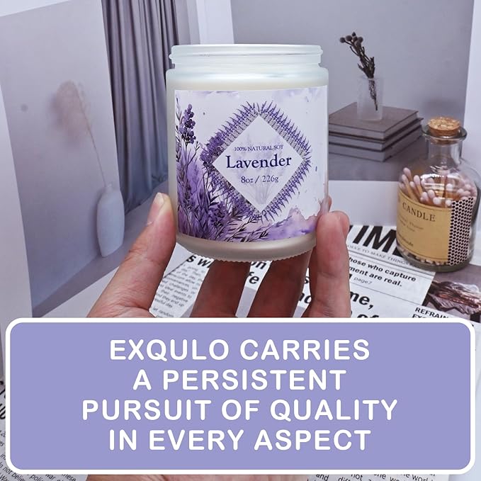 Scented Candles Gifts for Women, Home Decor Soy Candles for Birthday, Thanksgiving, Christmas, Anniversary Aromatherapy Gifts or Just for Enjoying Life and Personal Relaxation Healing (7oz, Lavender)