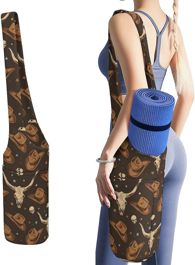 KKdskkds Lovely Pig And HeartYoga Mat Bag Large Opening Long Tote Yoga Mat with Pocket Fit Most Size Mats