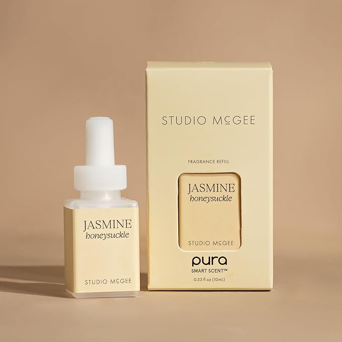 Pura x Studio McGee Smart Home Air Diffuser - Smart Air Diffuser - Up to 120-Hours of Luxury Fragrance per Refill - Spring & Summer Fragrance - 2 Pack, Jasmine Honeysuckle