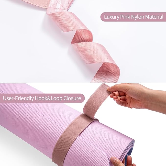 Trilancer Adjustable Yoga Mat Strap With Hook and Loop Closure, Yoga Mat Holder Carrier,and Organizing-Mat Not Included