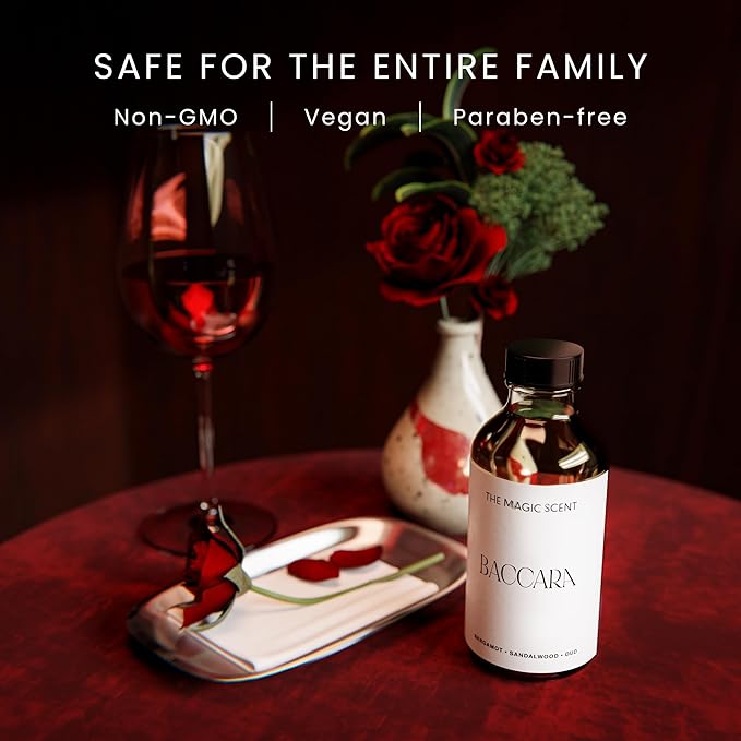 The Magic Scent Baccara Diffuser Oil - Hotel & Home Luxury Scents Inspired by Baccarat Rouge - Diffuser Oil Scents for Home Designed for Use in All Diffusers - 8.5 fl oz, 250 mL