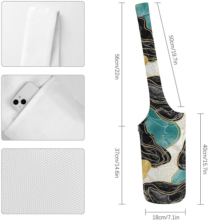 Aiyoolee Yoga Mat Carrier Portable Single Shoulder Strap Bag with Pocket for Gym Yoga Workout Travel