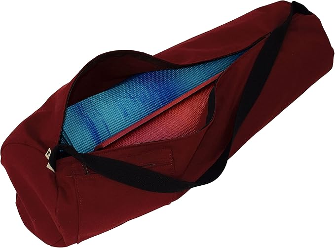 Premium Cotton Yoga Mat Bag with Shoulder Strap - Durable, Breathable and Lightweight Gym Bag to Carry the Standard or Extra Large Mat Sizes - Ideal for Yoga, Pilates & Fitness Equipment