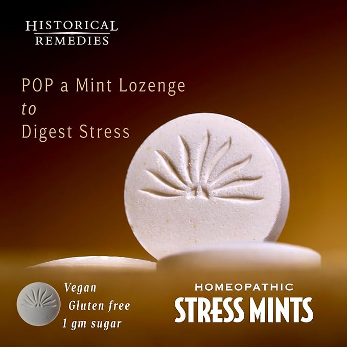 Stress Mints (3 Pack) | Homeopathic Lozenges to Aid Stress & Digestion, Organic Peppermint Flavor, Vegan & Gluten-Free, Non-Habit Forming