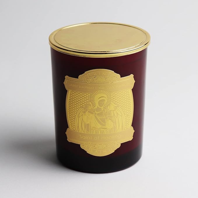 SAINT Saint Raphael The Archangel Scented Candle with Prayer and Prayer Coin, Saint of Healing, Soy Coconut Aromatherapy Candle with 80 Hour Burn Time, Special Edition