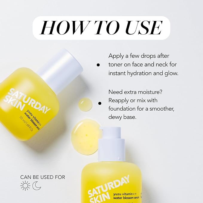 Saturday Skin Yuzu Vitamin C Serum for Face – Brightening Serum Hyaluronic Acid, Peptides & Niacinamide, Vitamin C Glass Skin Peptide Serum, Korean Beauty Vitamin C Serum, Korean Skin Care (30 ml)