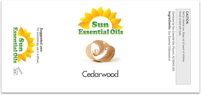 Sun Essential Oils 2oz - Cedarwood Essential Oil - 2 Fluid Ounces