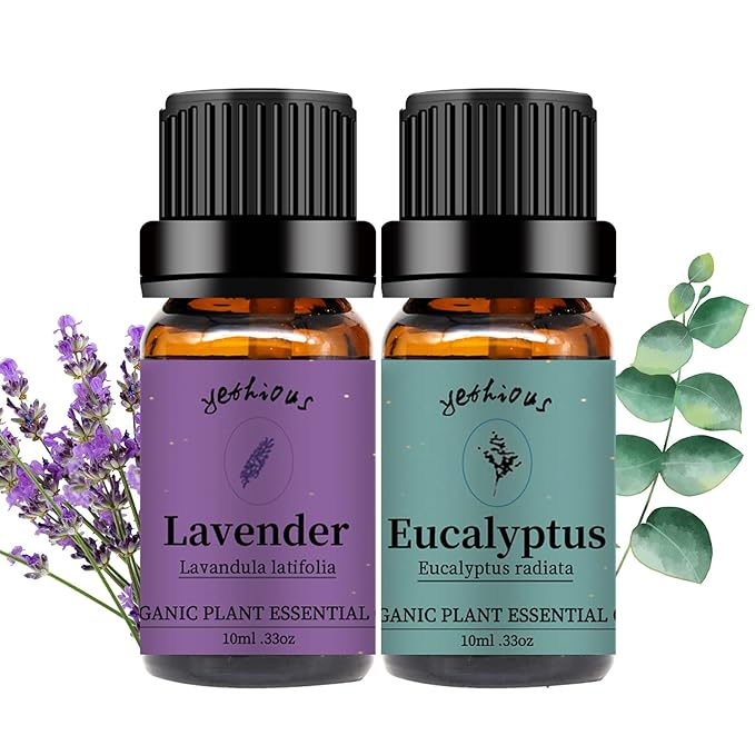 yethious Lavender Eucalyptus Essential Oil Organic Pure Plant Lavender Oil Essential Oil for Diffuser, Skin, Hair Care