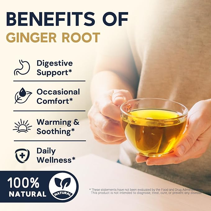 Ginger Root Herbal Tea - Caffeine Free, 8 OZ