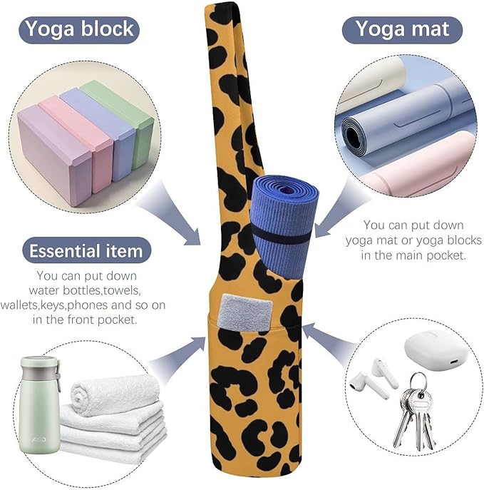 Meaudiwes Large Yoga Mat Bag Fit Most Size for Ladies Yoga Mats Carrier Bags Multi-Functional Exercise Mat Holder Storage Bag