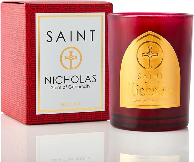 Saint Nicholas Scented Candle with Prayer and Prayer Coin, Saint of Generosity, Soy Coconut Aromatherapy Candle with 80 Hour Burn Time, Special Edition
