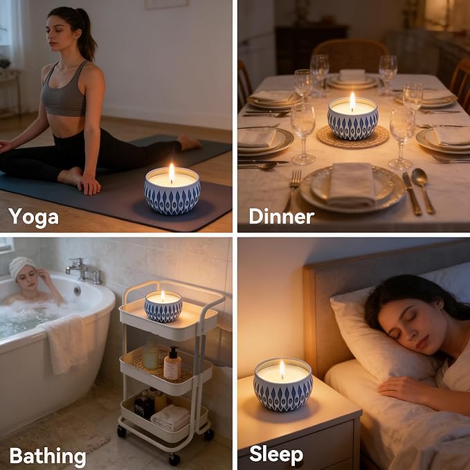 6Pcs Scented Candles Gift Set, Aromatherapy Candles with Lavender, Rose & Spring Scents, Natural Wax Soy Candles for Relaxation, Stress Relief, Home Decor & Gifts for Women