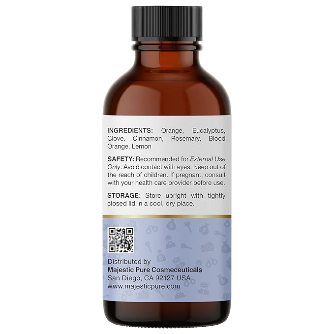 Majestic Pure Essential Oil Blend with Eucalyptus, Rosemary, Lemon & Other Oils | 100% Pure Premium Oil for Uplifting Mood, DIY Products, Cleansing | Essential Oils for Diffusers & Aromatherapy | 1oz