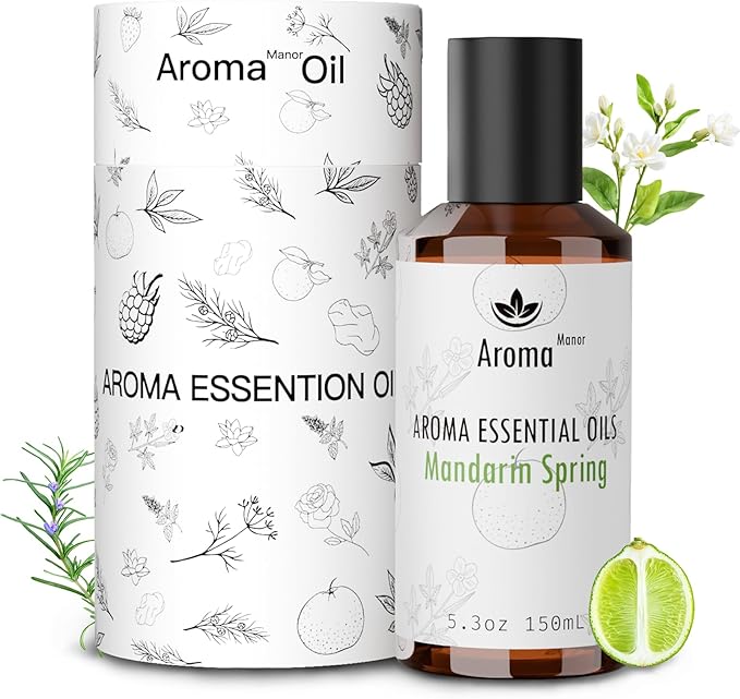 Hotel Diffuser Oil - Mandarin Spring Essential Oils for Scent Diffuser - Tangerine, Lime, Gardenia, Green Grass -Home Luxury Scents Aroma Fragrance for Home, Office