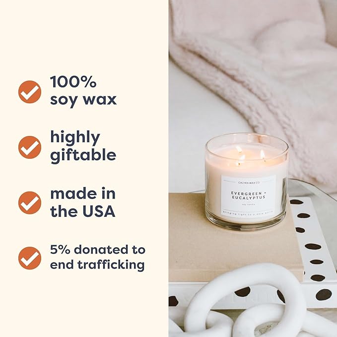 Calyan Wax Co. Passionfruit & Ginger 3 Wick Scented Candle - 43 Hour Burn - Luxury 3 Wick Soy Candles - Non Toxic Soy Wax Candles - Long Lasting Large Glass Jar Candle for Home - 14.9oz